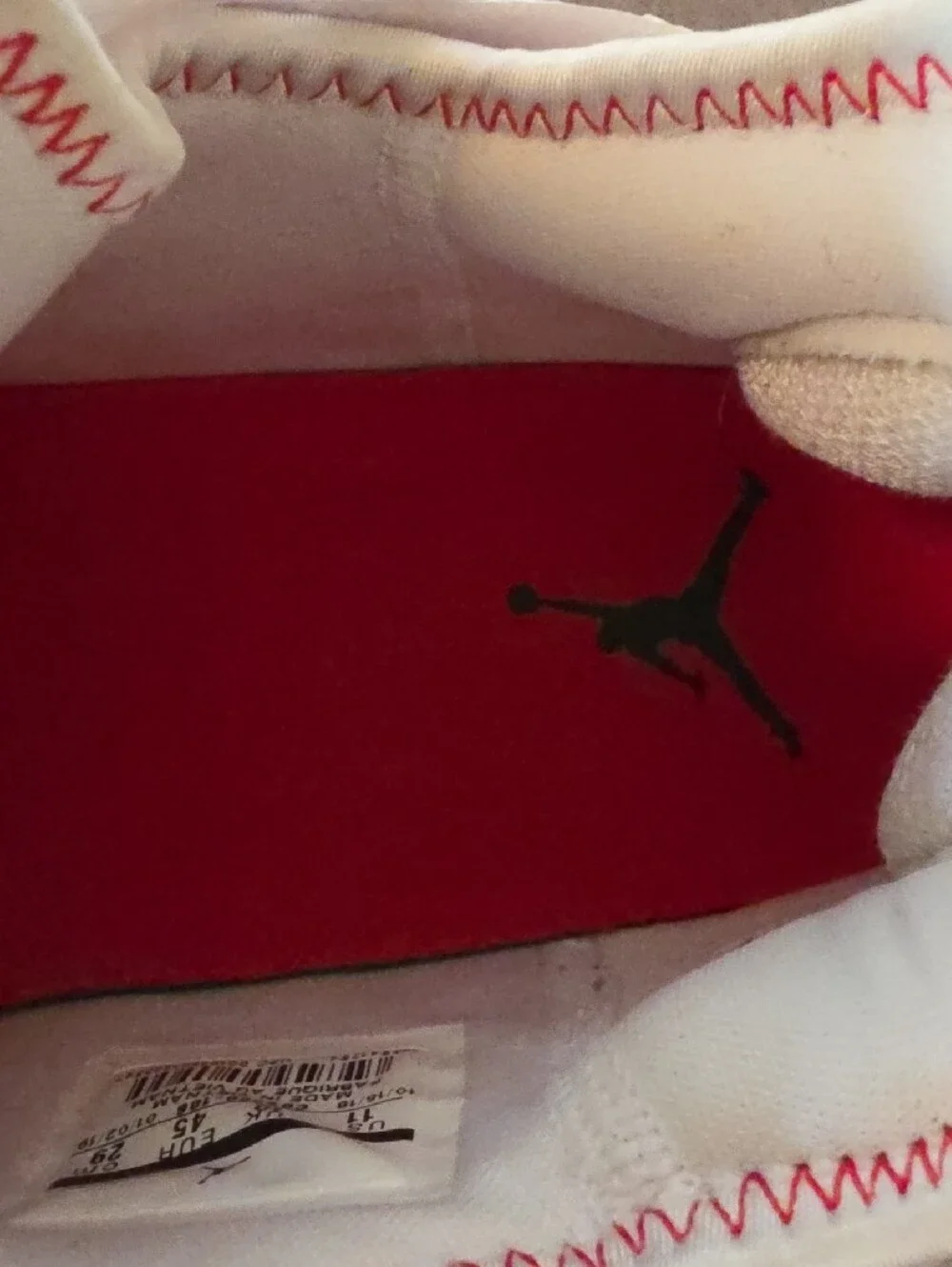Jordan SE 33 White and Red Men’s Slip-On Basketball Sneakers